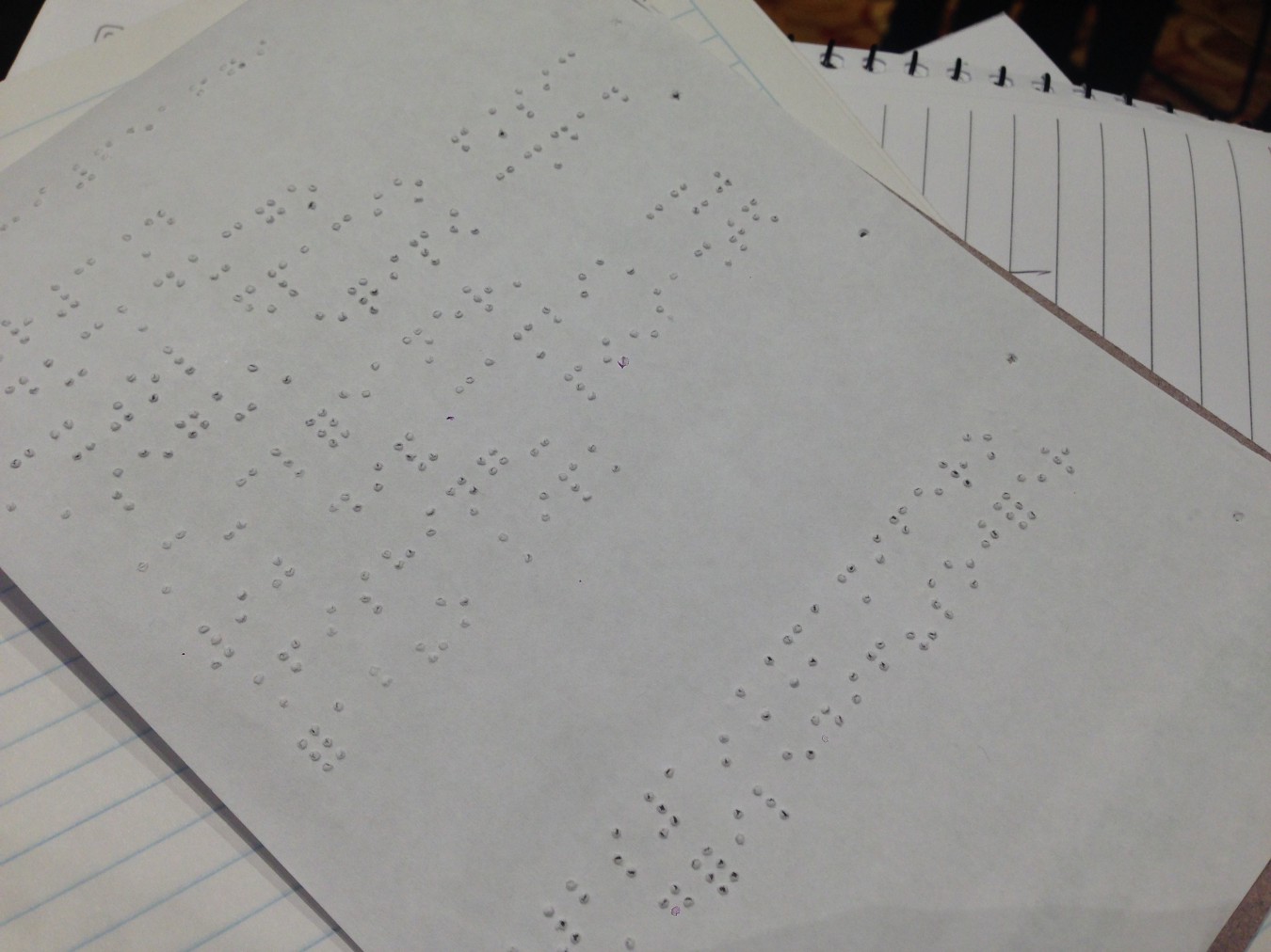 Security workshop notes taken in braille. Credit: Mariel Garcia M